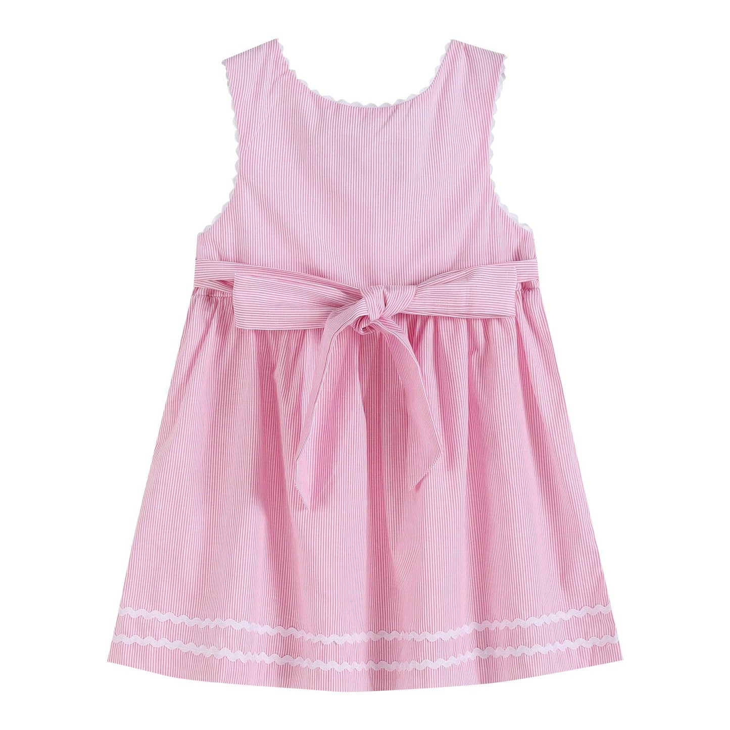 Classic Pink Seersucker A-Line Dress - Ethan and Emily