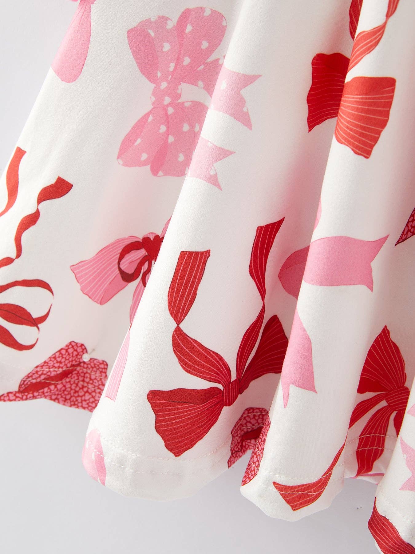 Spring and Summer Girls' Pink Bow Print Dress - Ethan and Emily