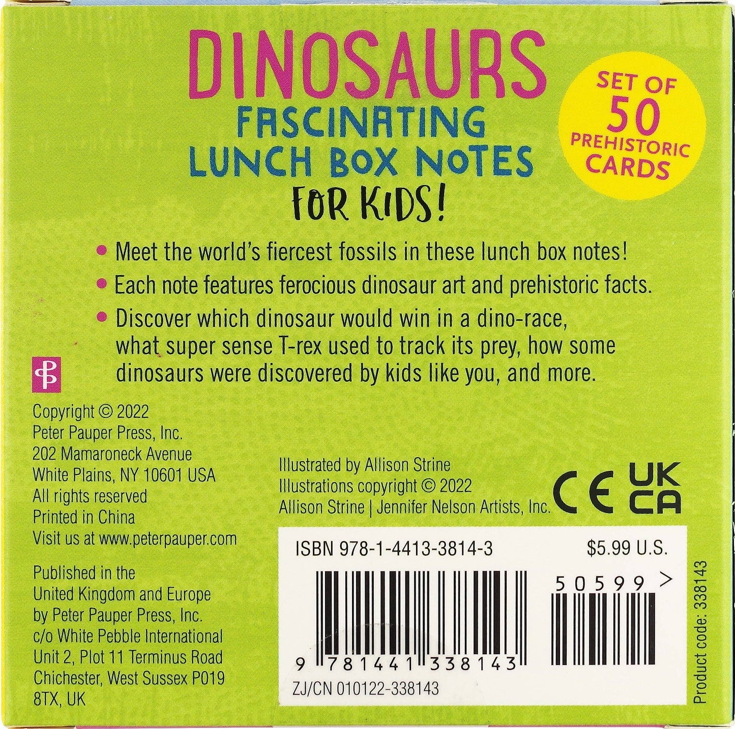 Dinosaurs Lunch Box Notes For Kids! (50 cards) - Ethan and Emily