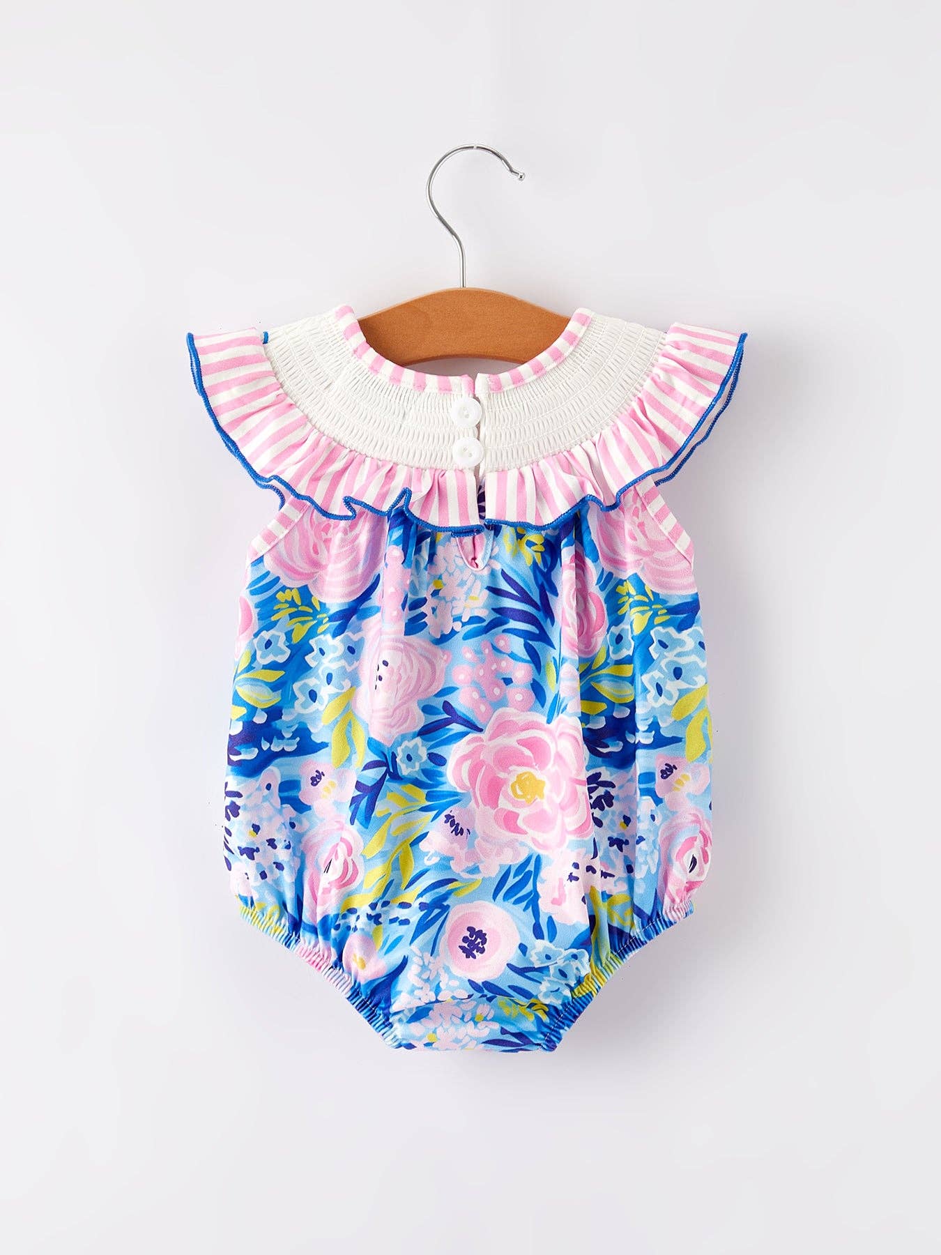“I ❤ MAMA”Embroidery Smocking Baby Girls Romper - Ethan and Emily