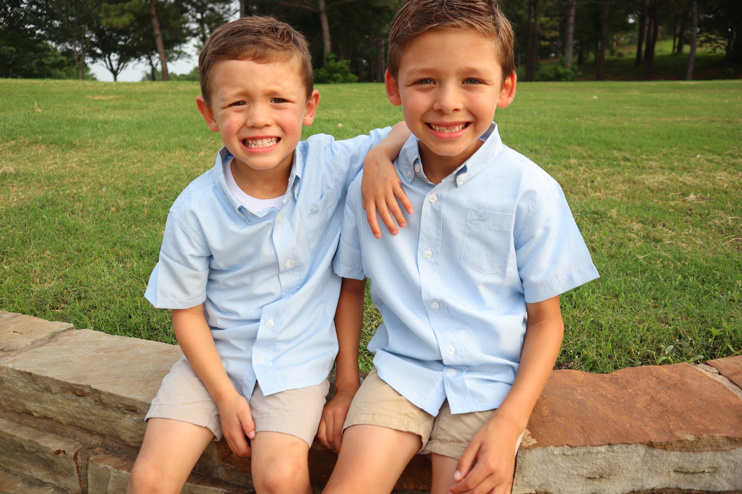 Boys Performance Button Down - Ethan and Emily
