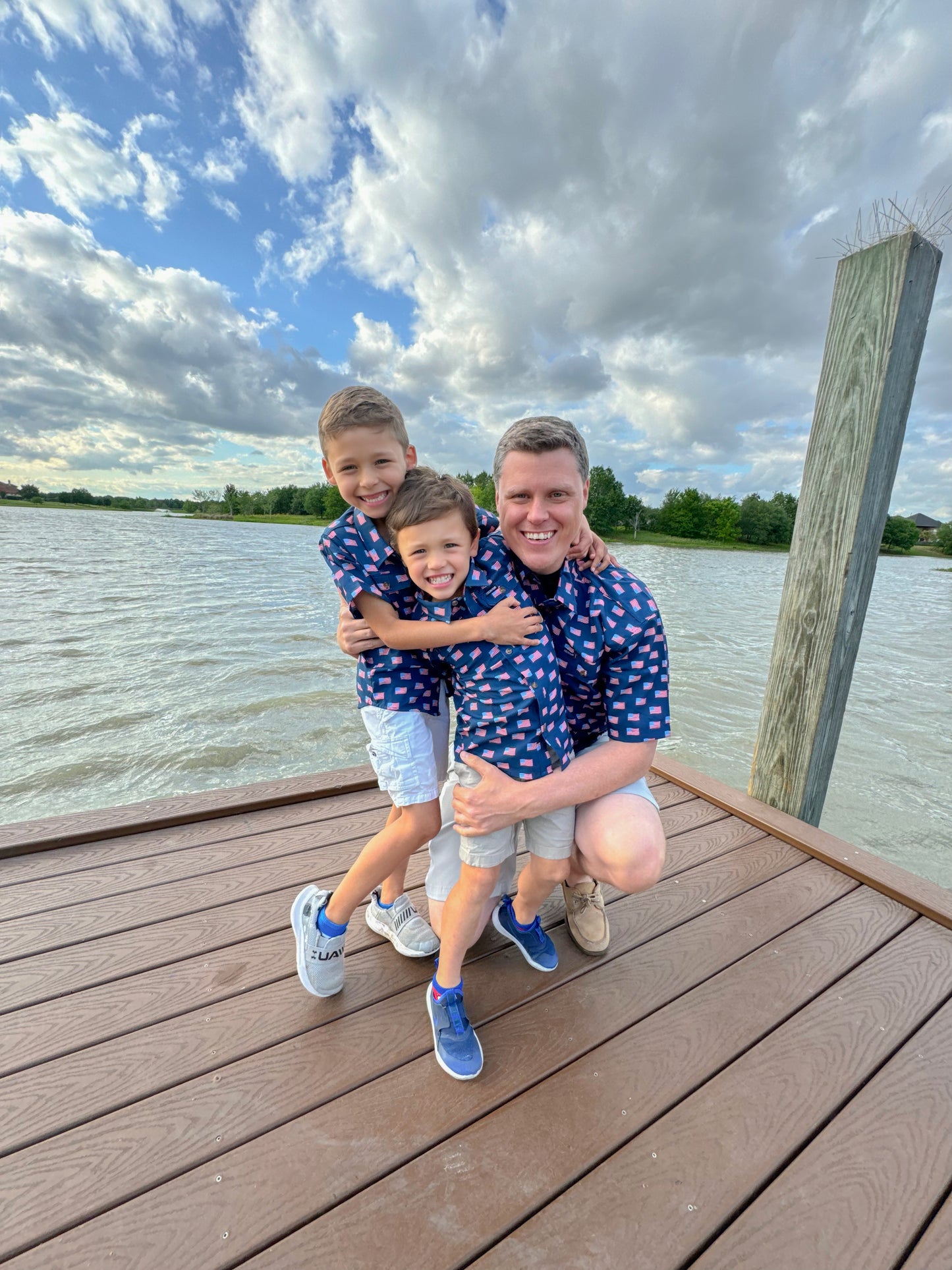 Boys American Flag Button Down