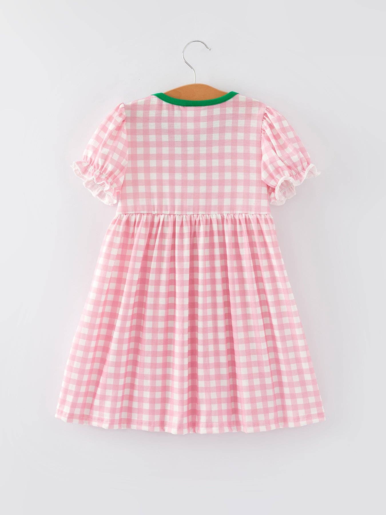 St. Patrick's Day Smocking 4-leaf Clover Plaid Bow Embroidered Dress - Ethan and Emily