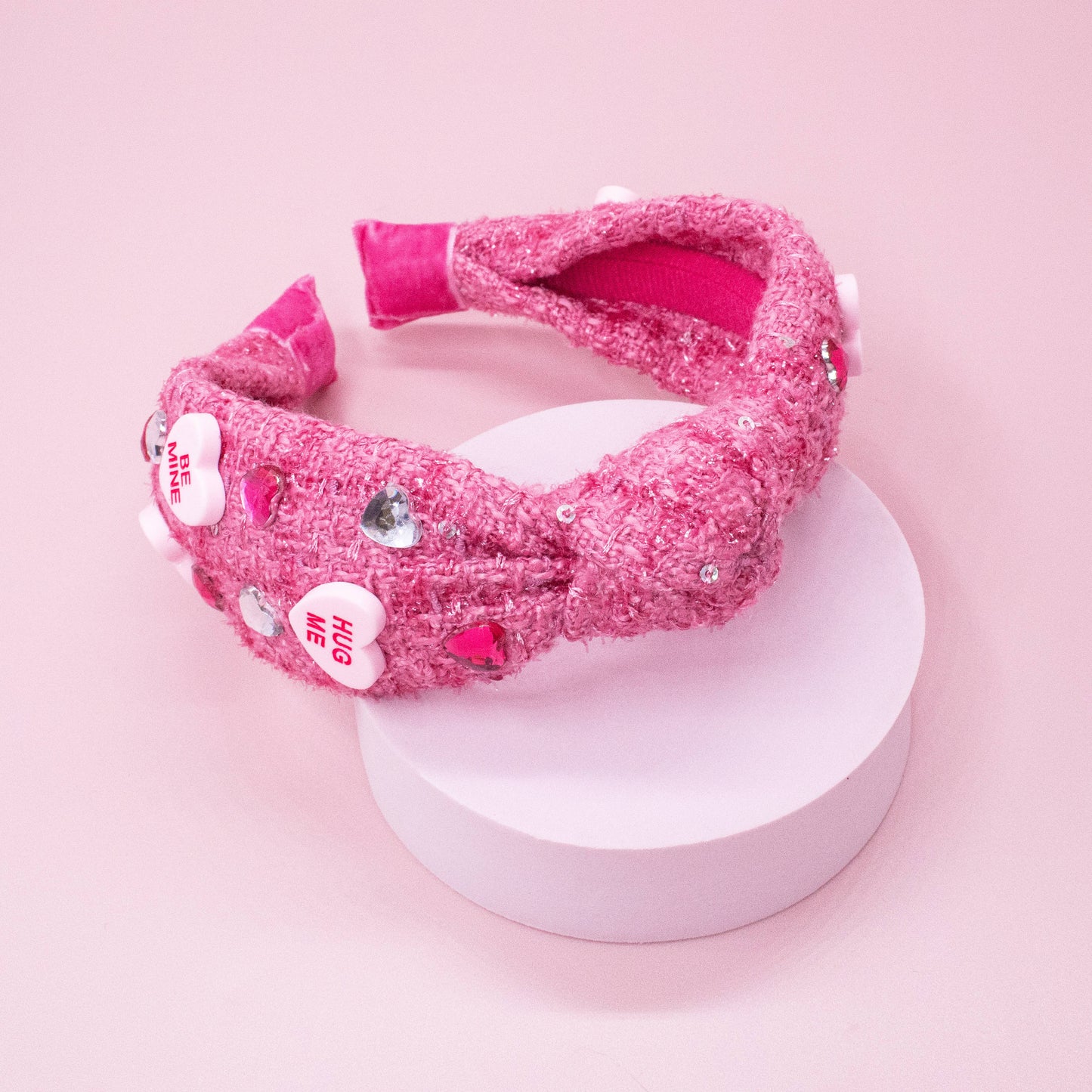 Kids Embellished Knot Headband - Candy Valentines Day Heart - Ethan and Emily