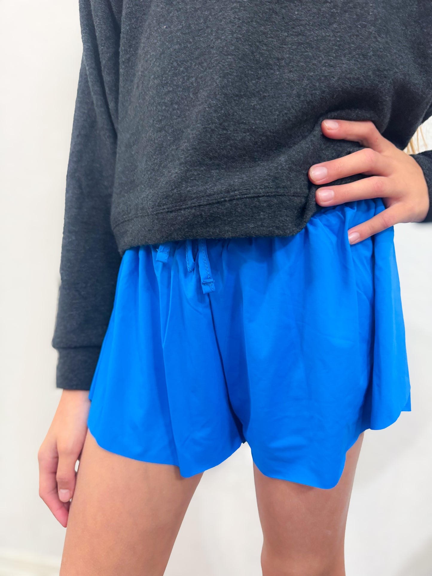 Girls butterfly shorts in bright blue - Ethan and Emily