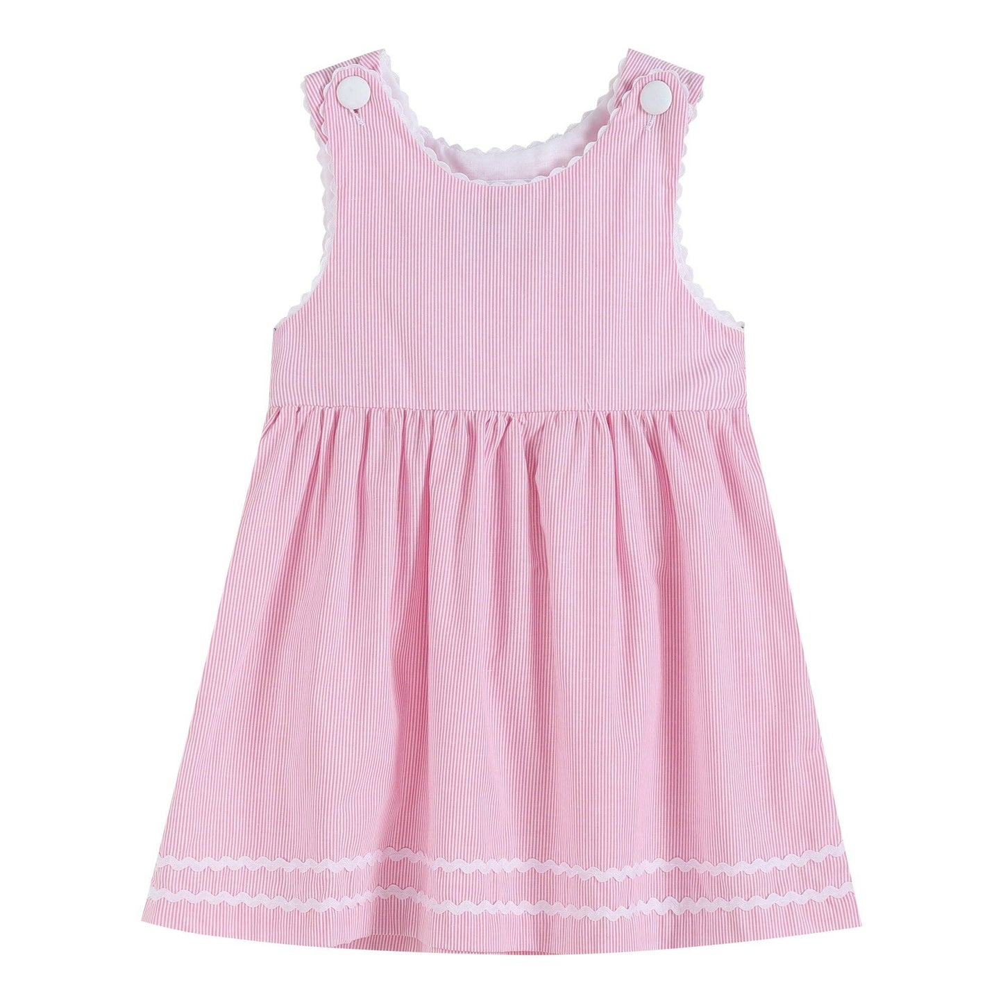 Classic Pink Seersucker A-Line Dress - Ethan and Emily