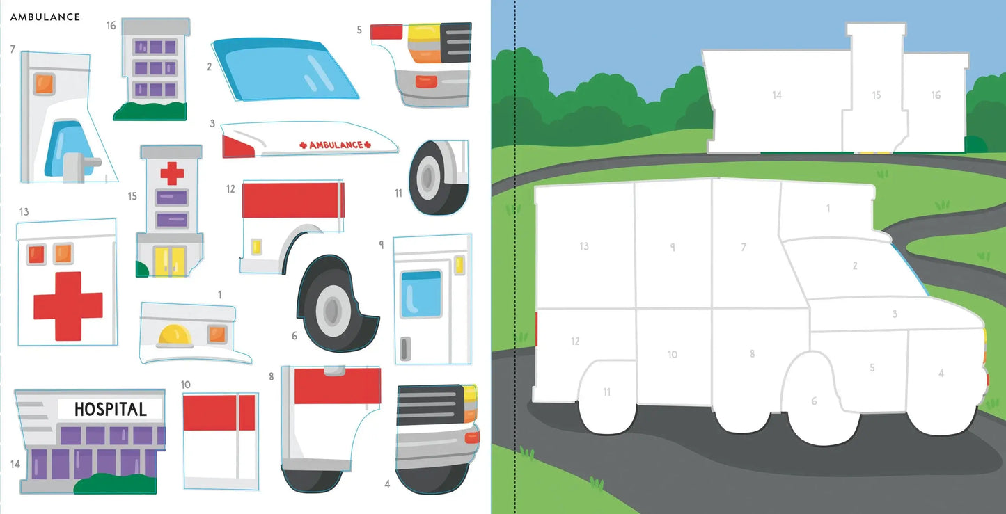 My First Color-By-Sticker Book - Cars, Trucks, & Trains - Ethan and Emily