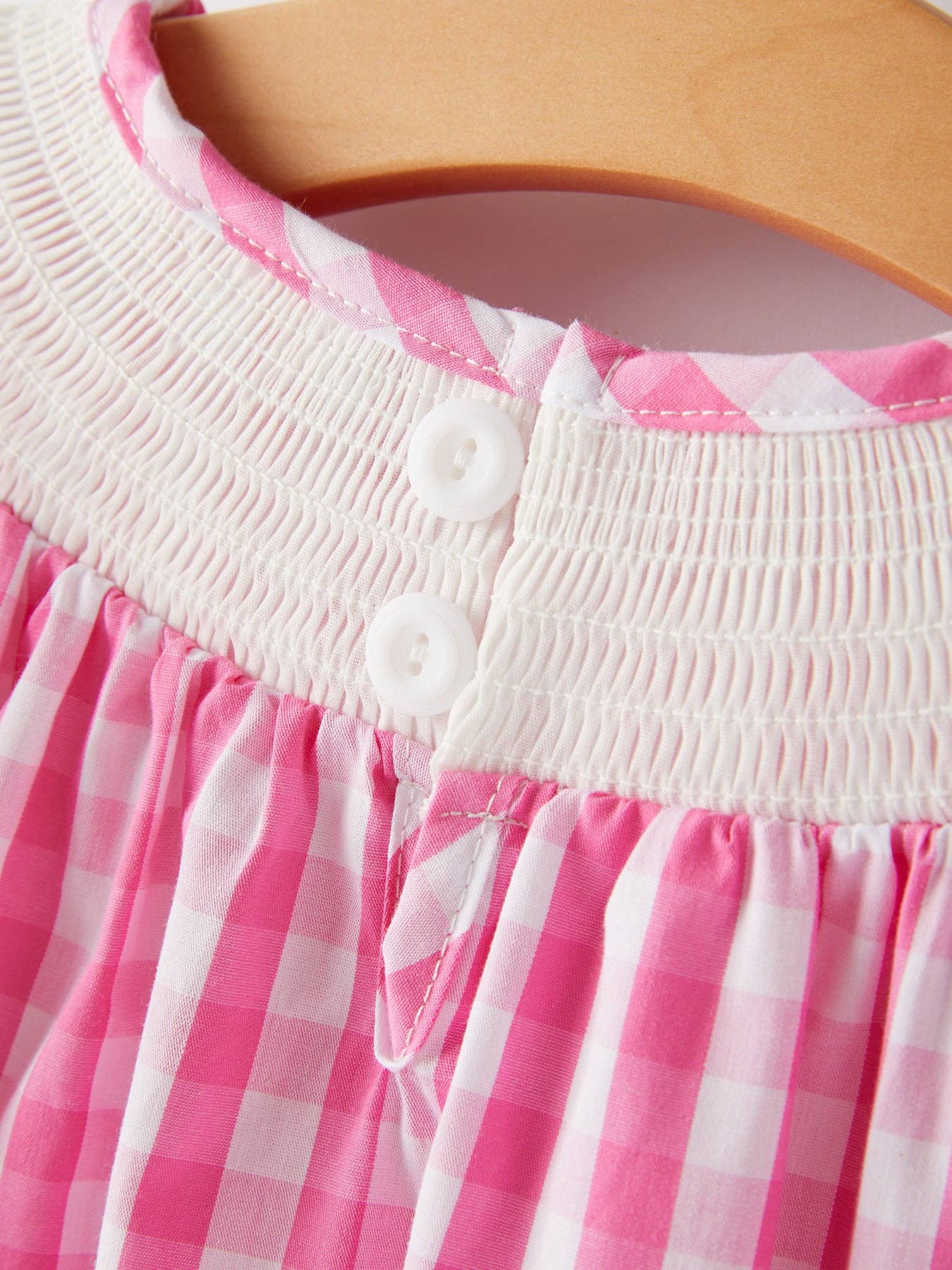 Girls Plaid Smocking Embroidered Pink Dress - Ethan and Emily