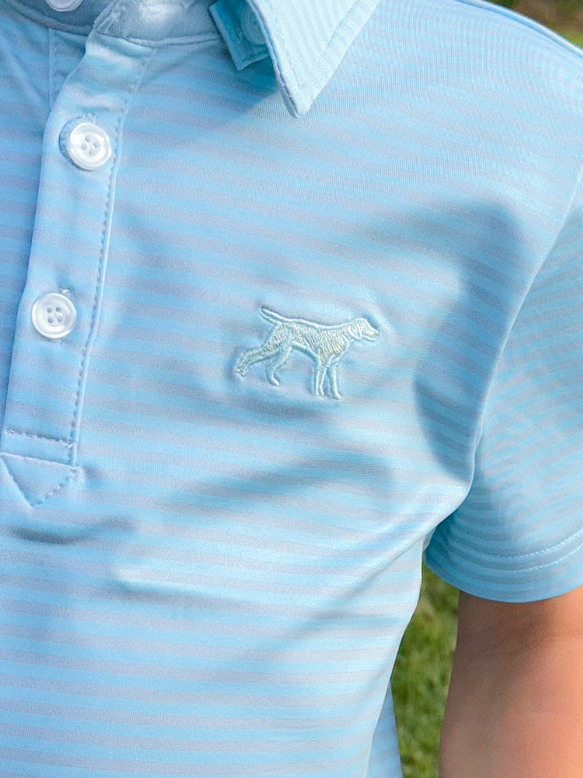 Boys Signature Performance Polo in Bay - Ethan and Emily