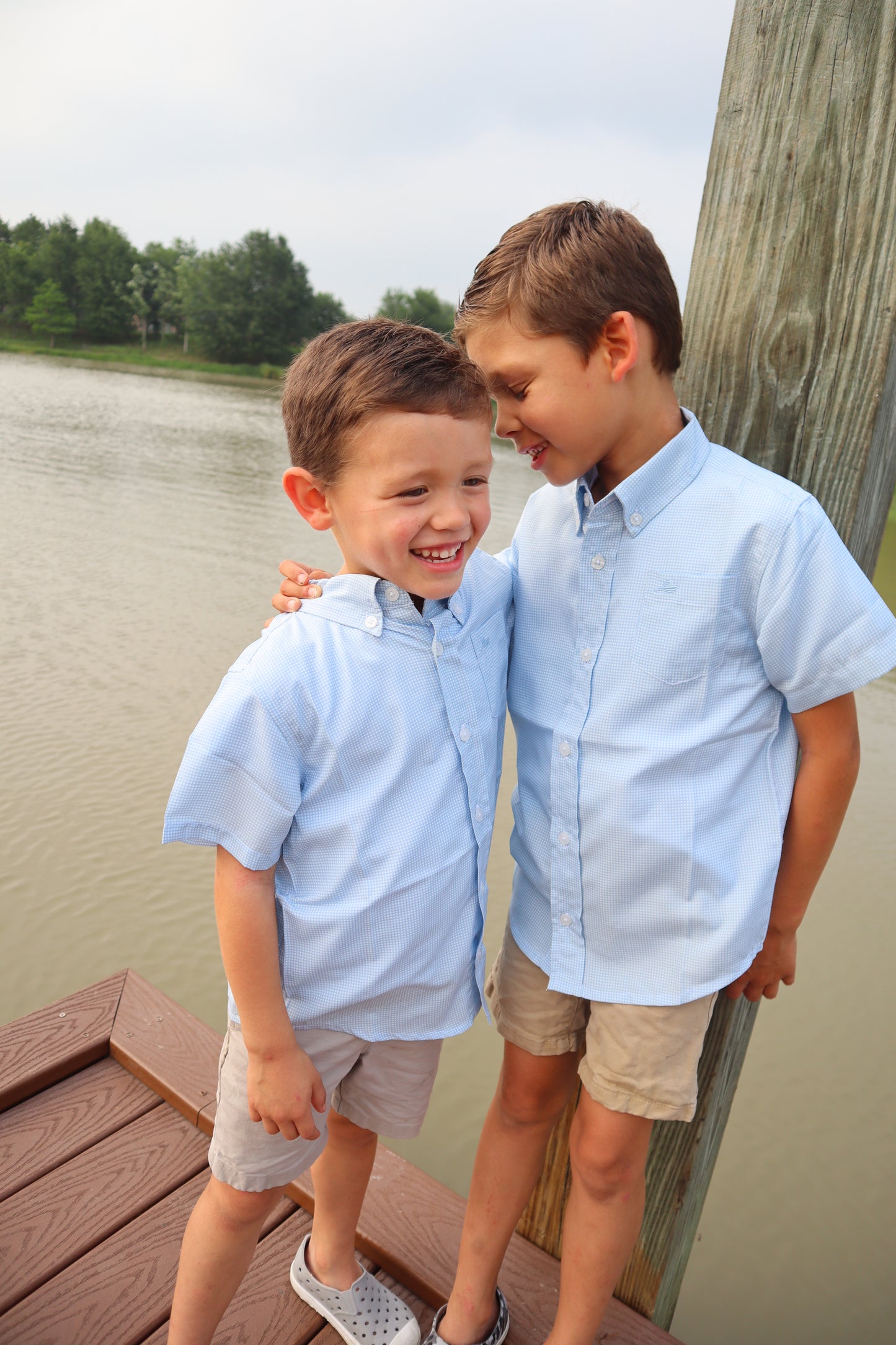 Boys Performance Button Down - Ethan and Emily