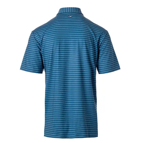 Fieldstone Polo Clubhouse stripe in Blue - Ethan and Emily