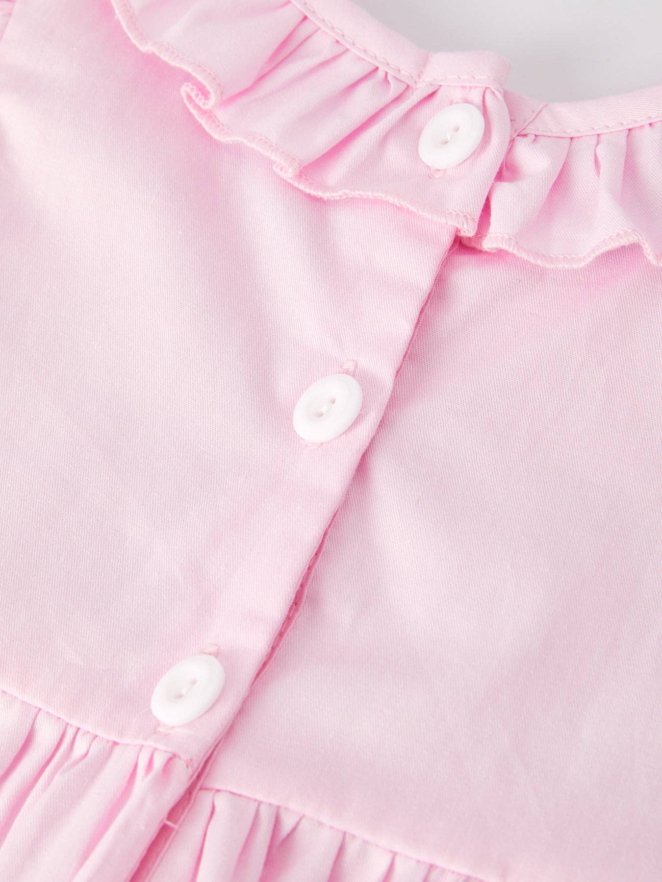 Smocking Easter Embroidered Ruffles Girls Pink Dress - Ethan and Emily