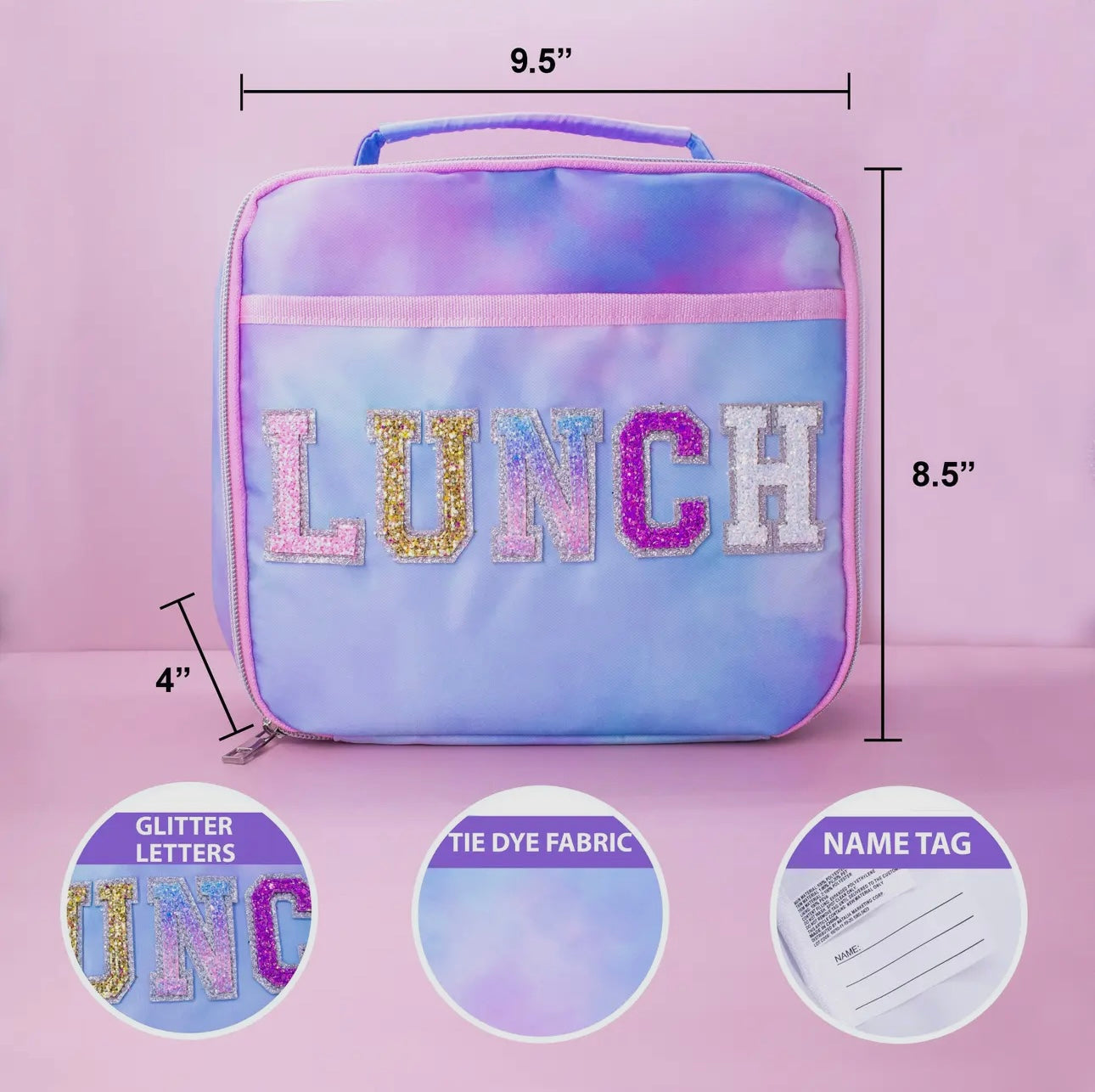 Tie Dye Glitter Patch Lunch Box - Ethan and Emily