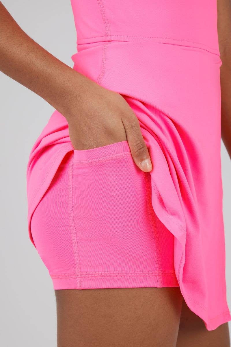 Girls Athletic Active Tennis Dress with Inner Shorts - Ethan and Emily