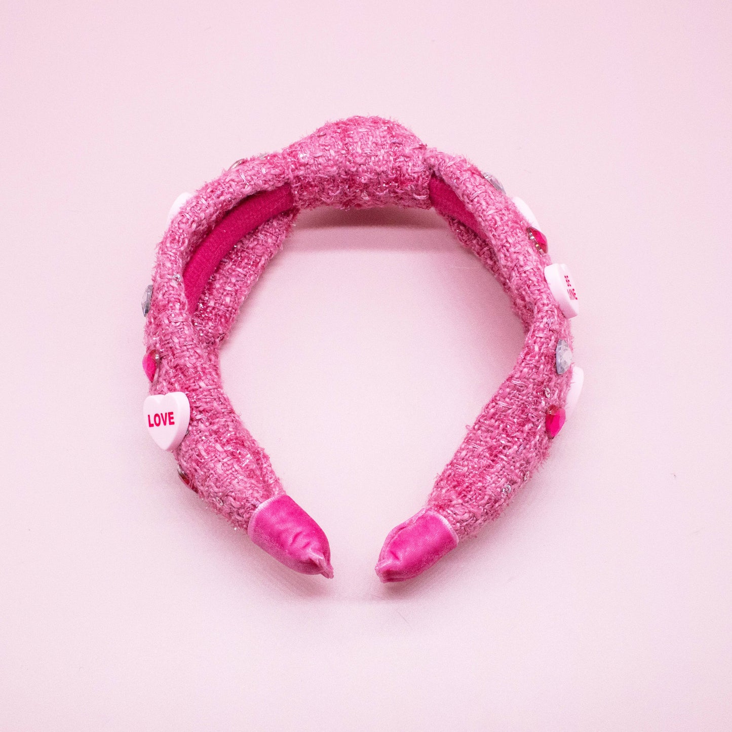 Kids Embellished Knot Headband - Candy Valentines Day Heart - Ethan and Emily