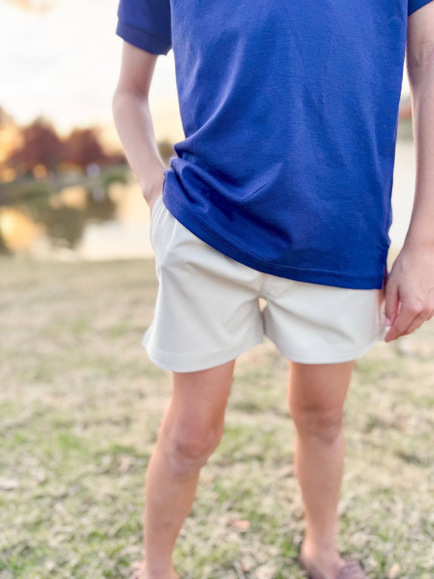 Prepletic™ Sheffield Shorts in
Keeneland Khaki - Ethan and Emily