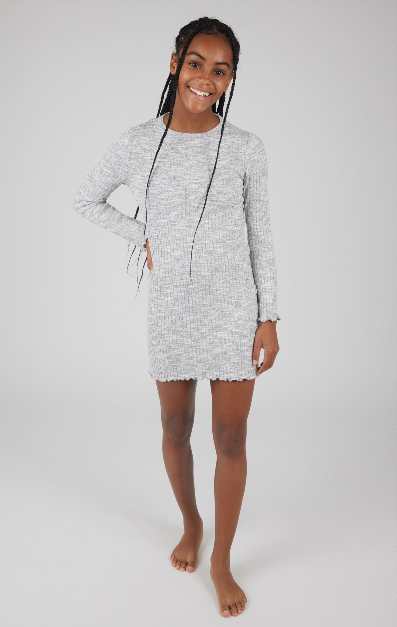Girls grey sweater dress - Ethan and Emily