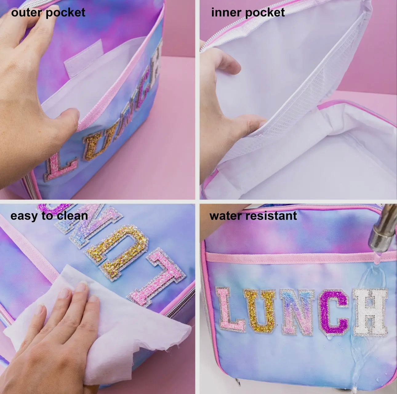 Tie Dye Glitter Patch Lunch Box - Ethan and Emily