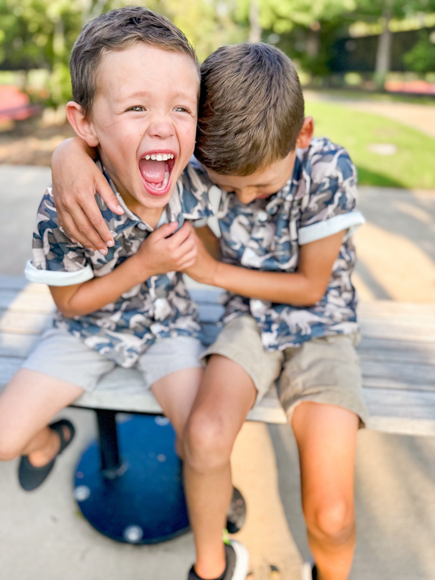 Boys Dinosaur Camo Polo - Ethan and Emily