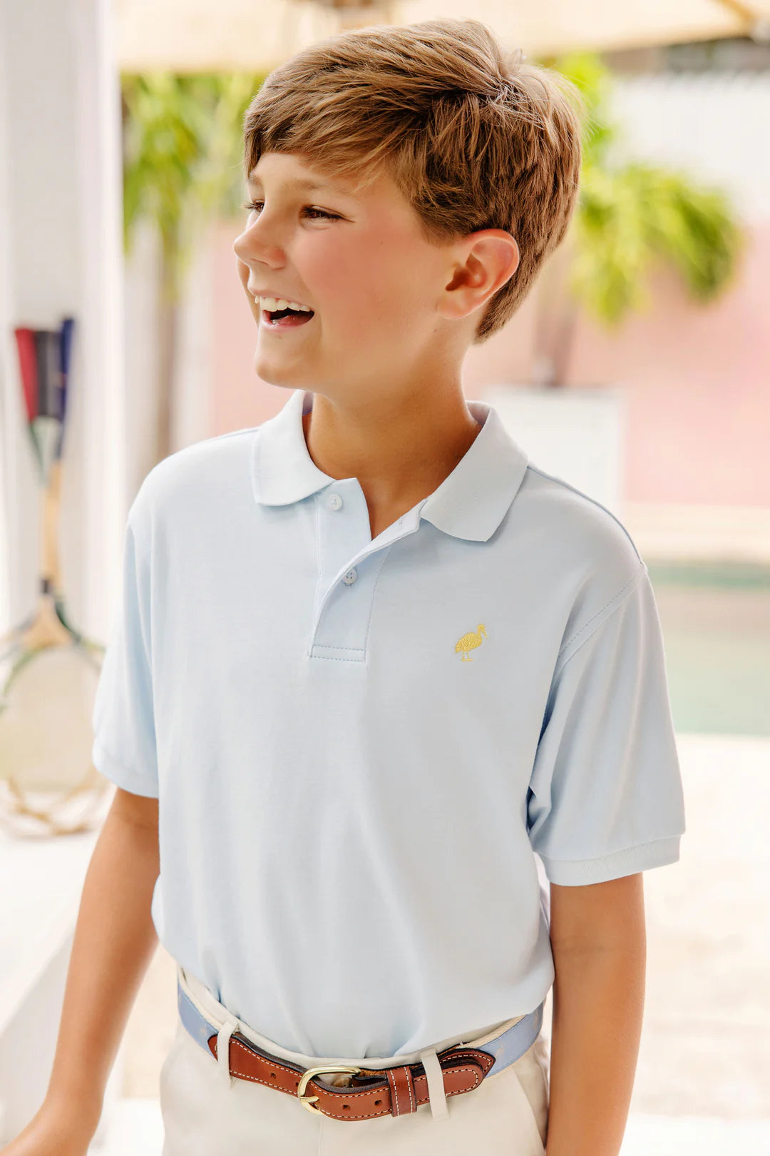 Prim and proper polo in Buckhead Blue - Ethan and Emily
