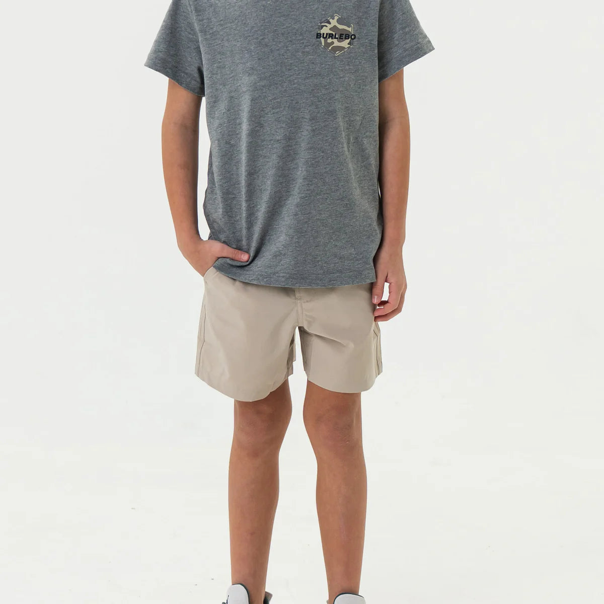 Youth Everyday Short - Light Khaki - American Flag Pocket
