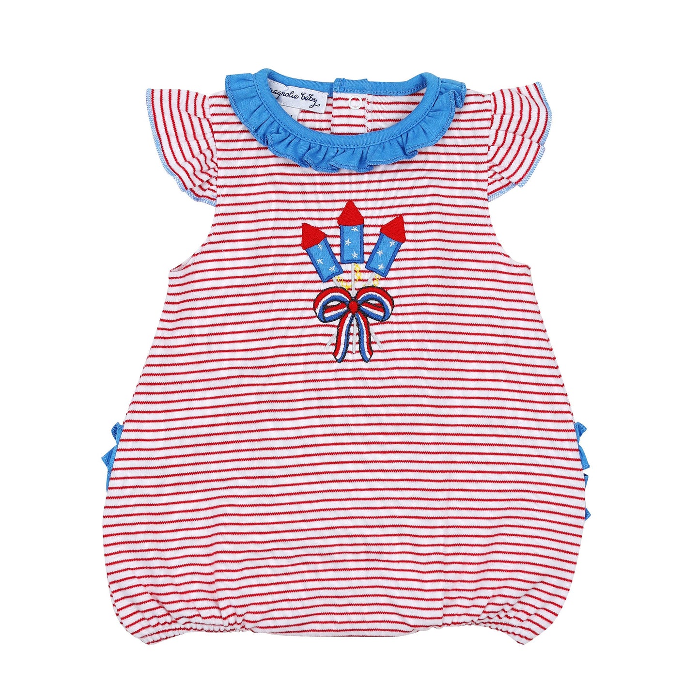 Little Firecracker Applique Red Ruffle Flutters Bubble - Ethan and Emily