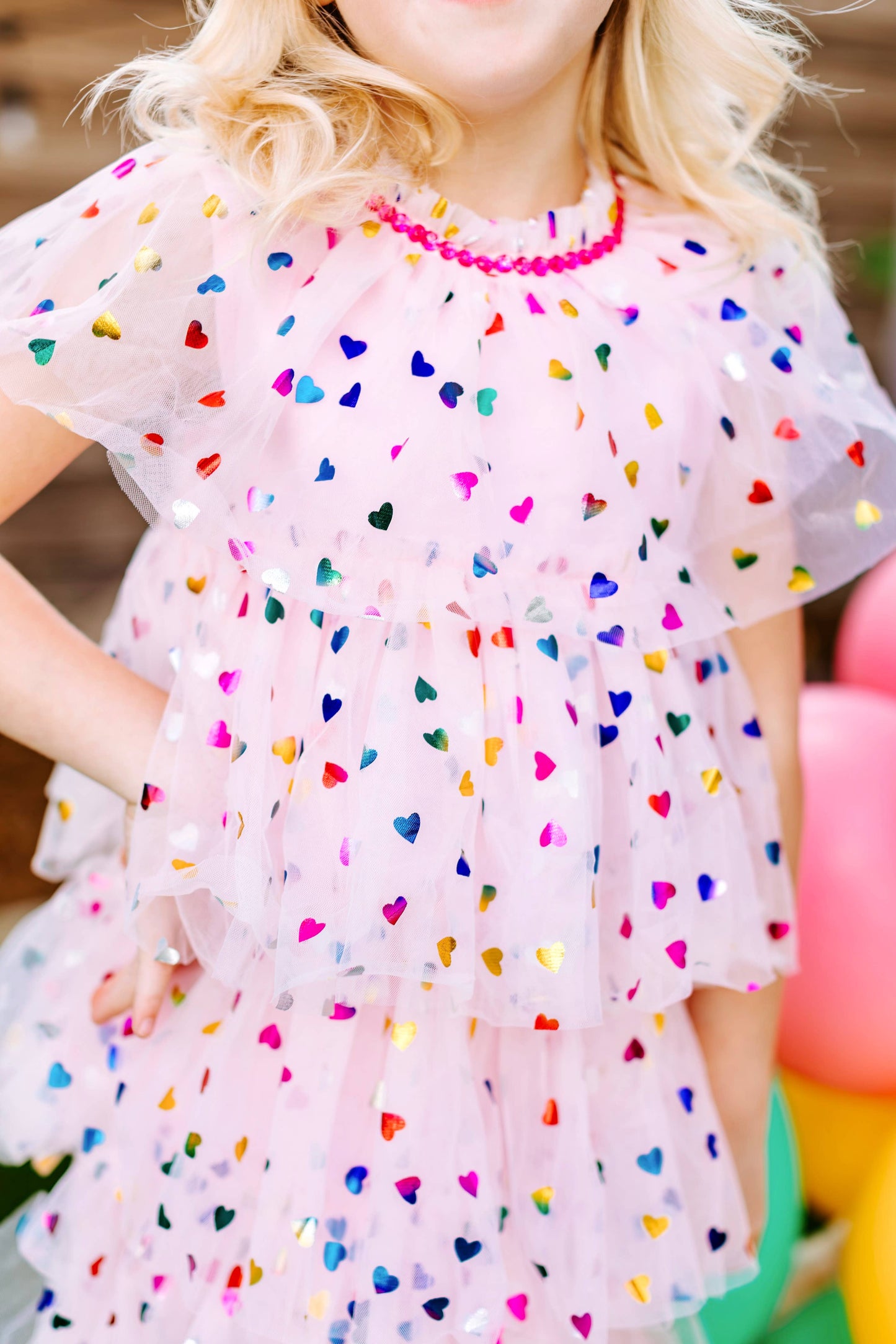 Girls Heart Foil Cake Birthday Dress | Birthday Dress - Ethan and Emily