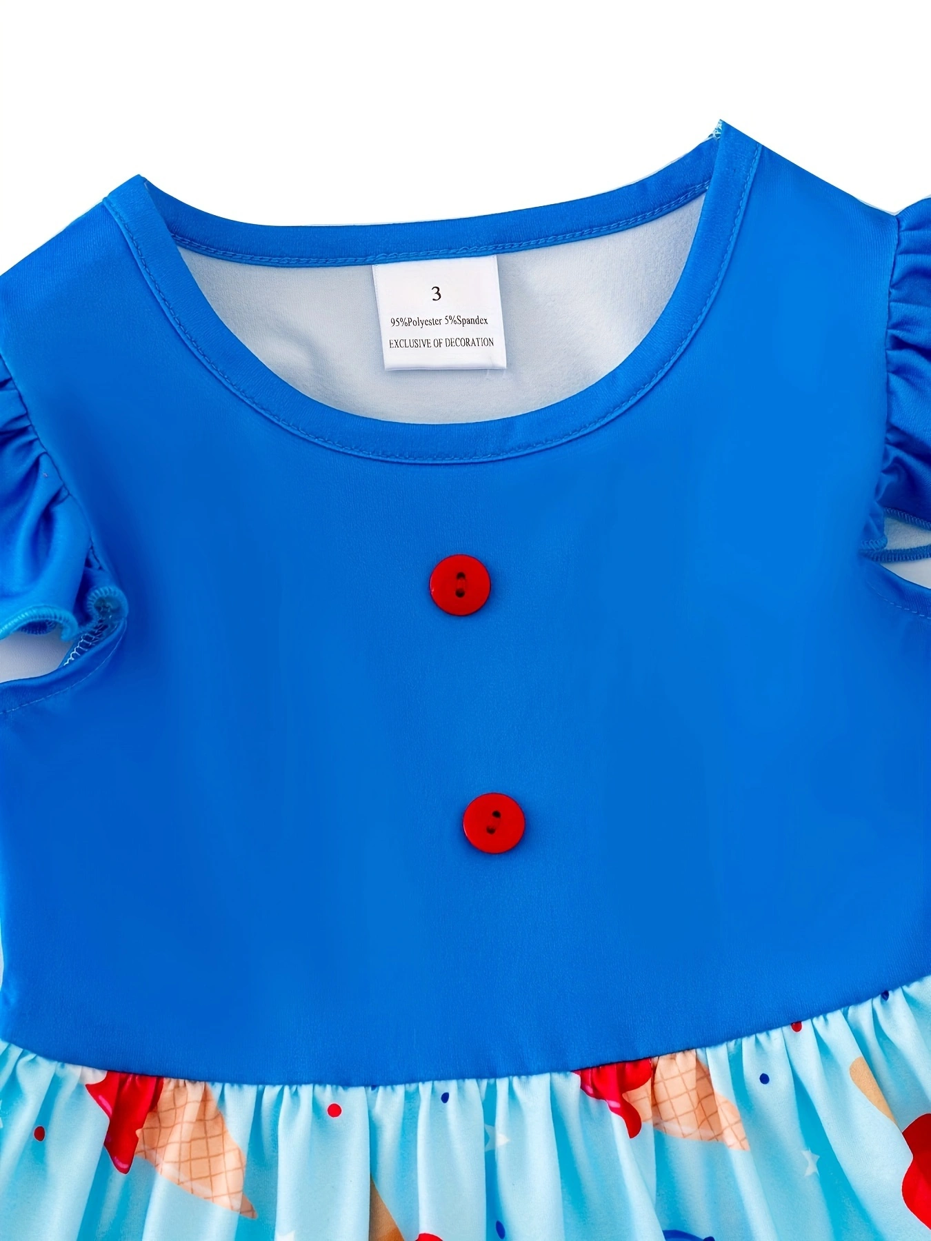 Independence Day Ice Cream Print Girls Ruffle Dress - Ethan and Emily