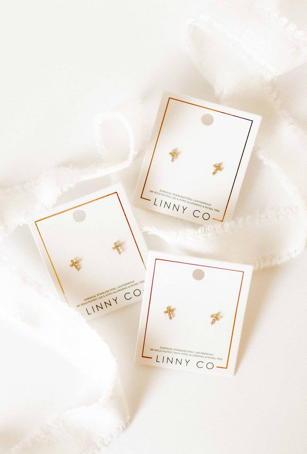 Screwback Stud Earrings - Clara Cross