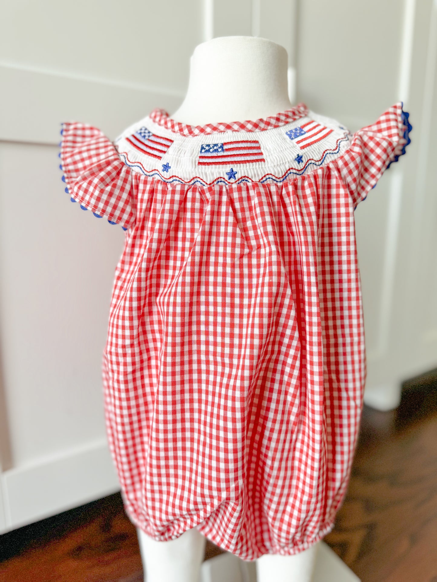 American Flag Smocked Bubble
