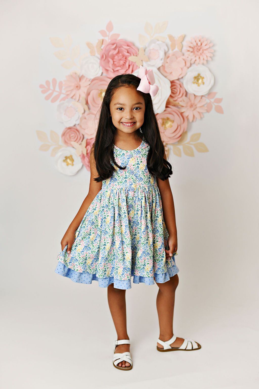 Watercolor Floral Twirl Dress - Ethan and Emily