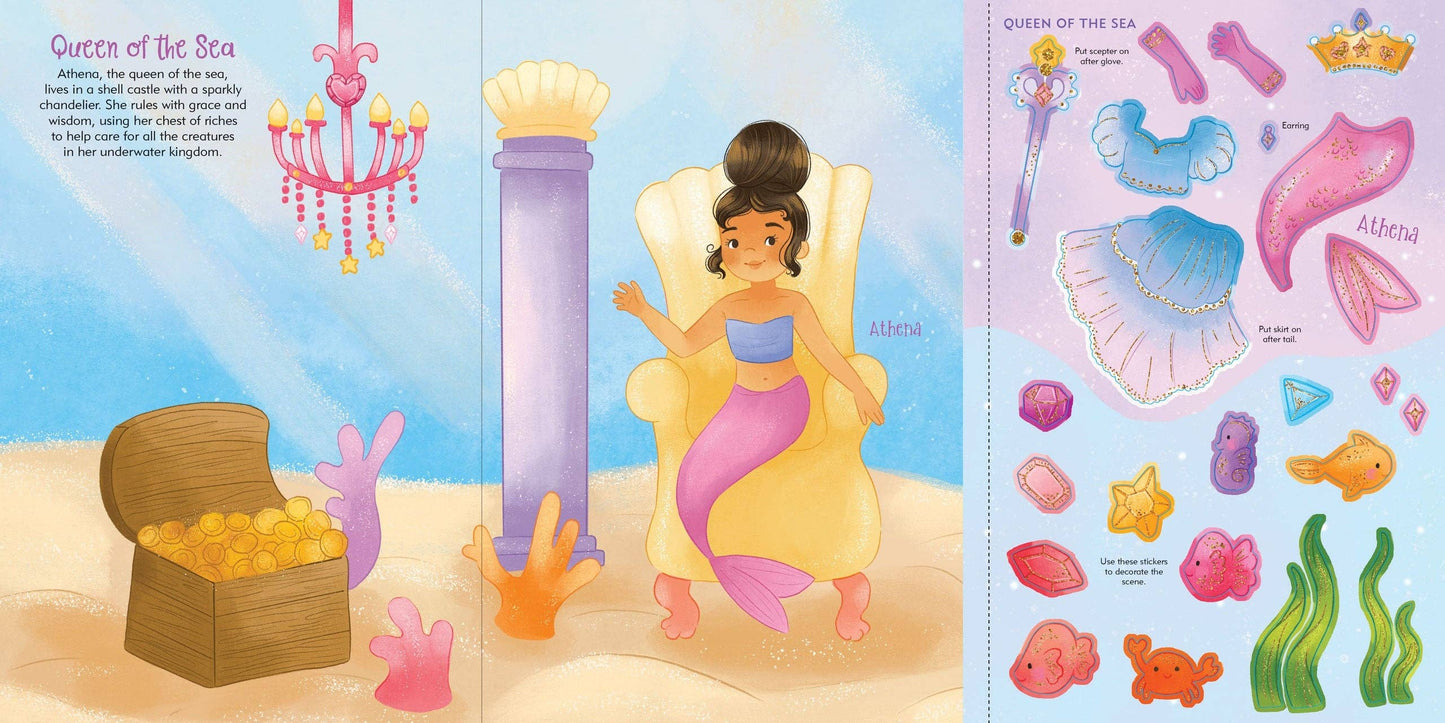 Mermaids Sticker Doll Dress-Up Book - Ethan and Emily