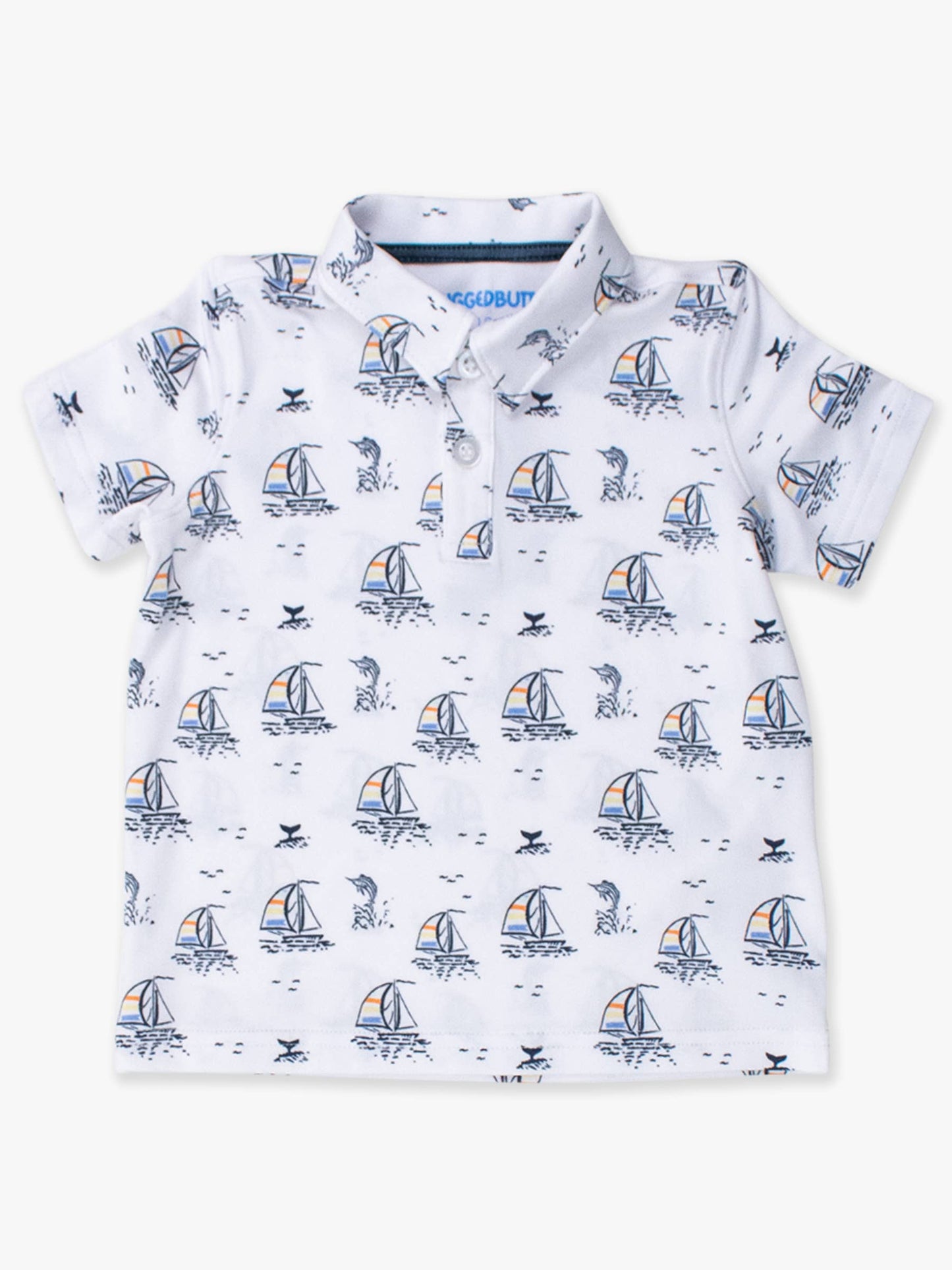 Boys Sailing the Seas Knit Short Sleeve Performance Polo