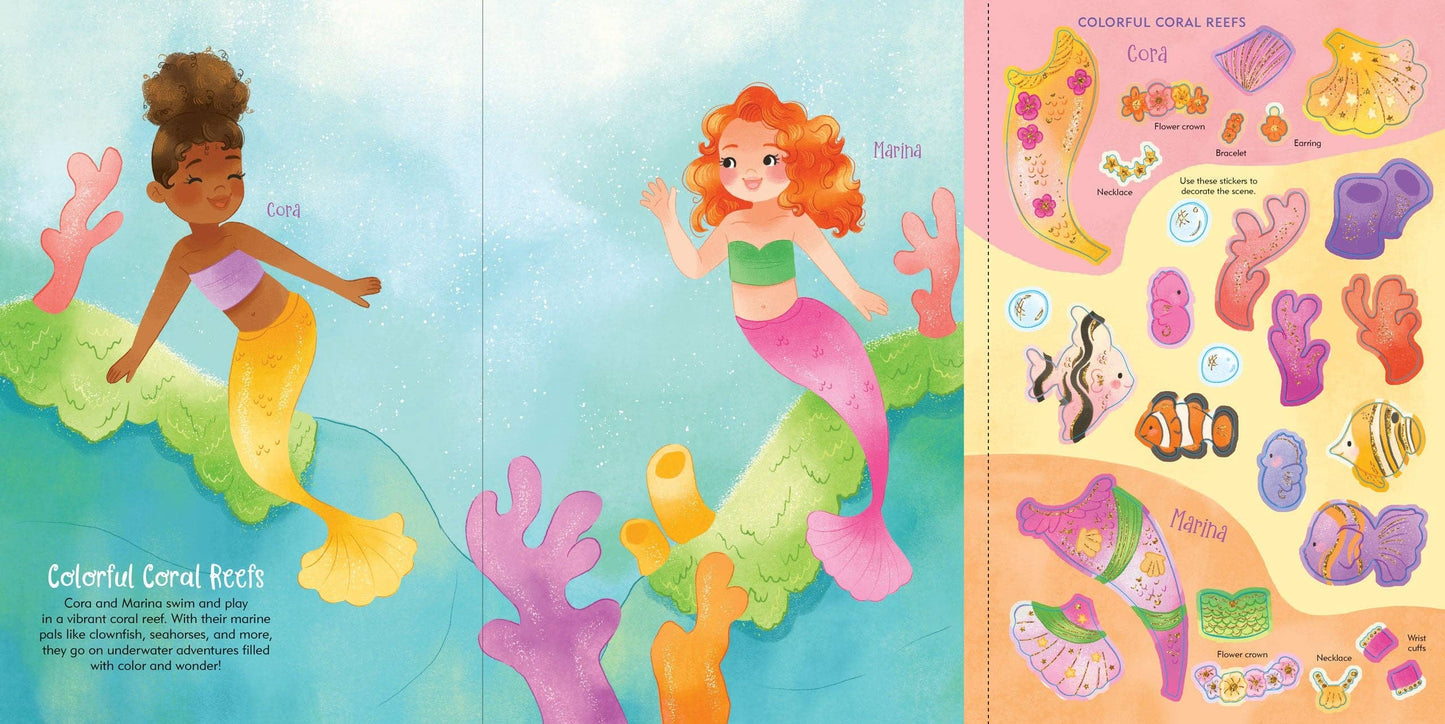 Mermaids Sticker Doll Dress-Up Book - Ethan and Emily