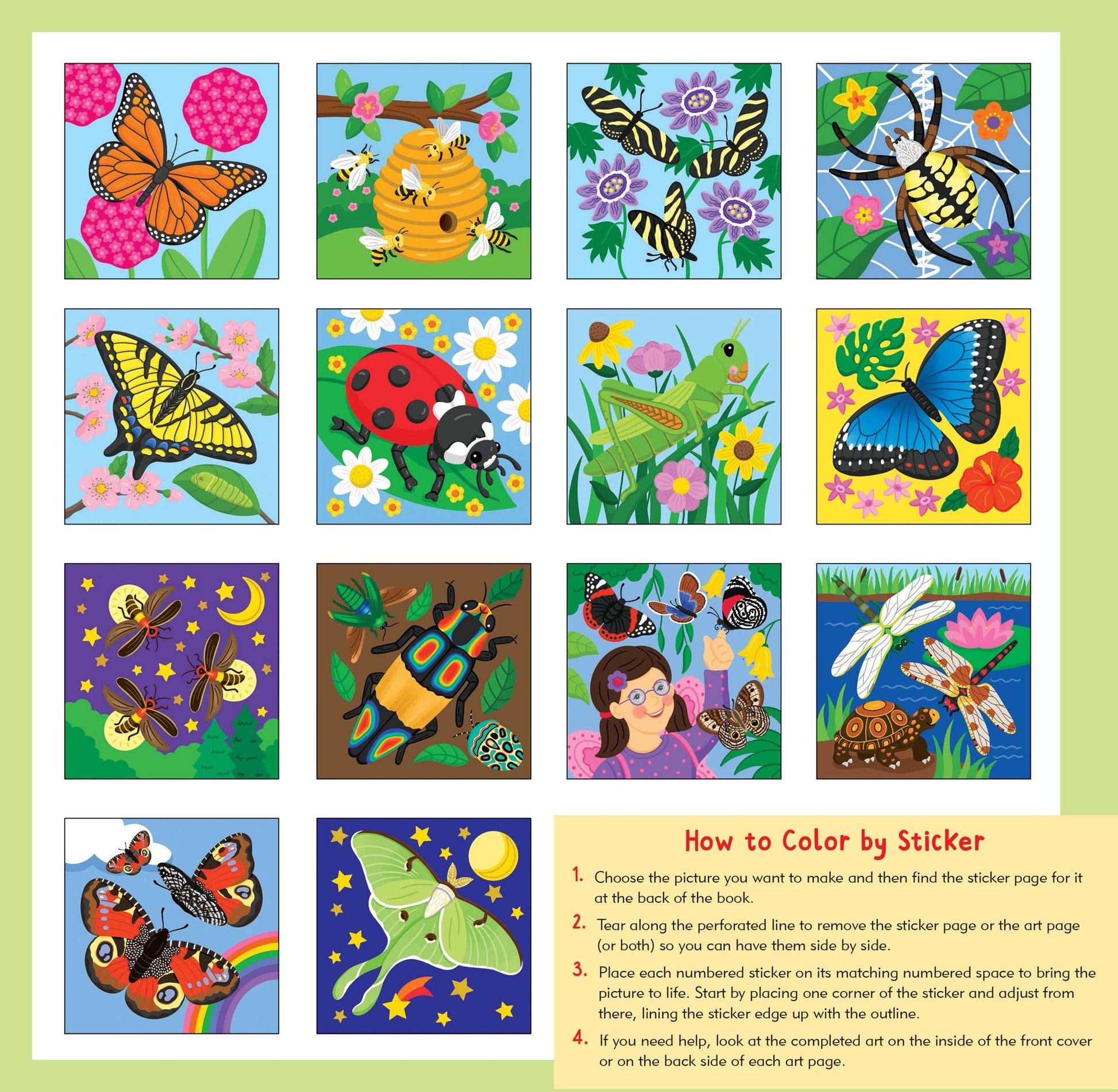 My First Color-By-Sticker Book - Butterflies & Bugs - Ethan and Emily