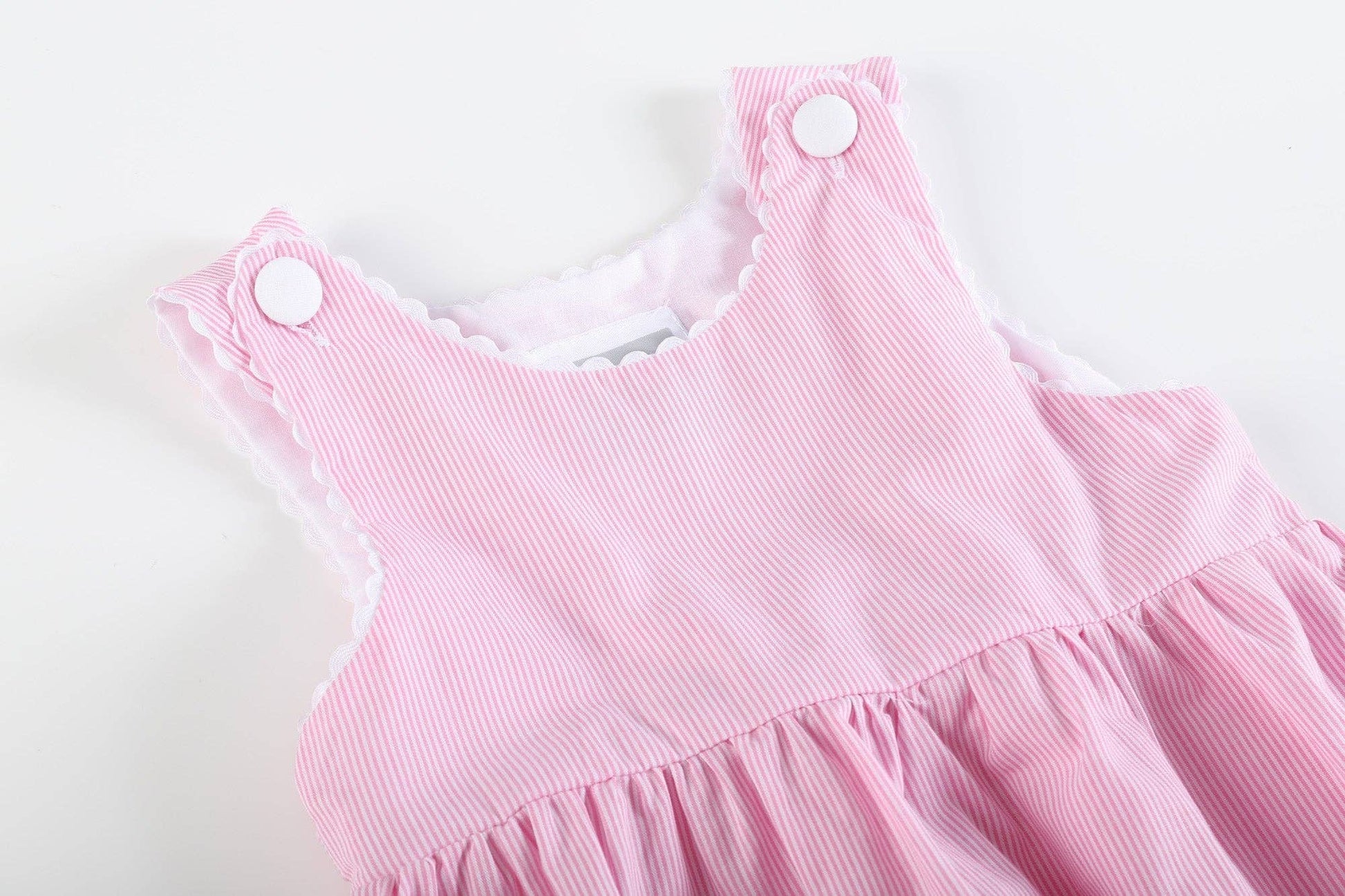 Classic Pink Seersucker A-Line Dress - Ethan and Emily