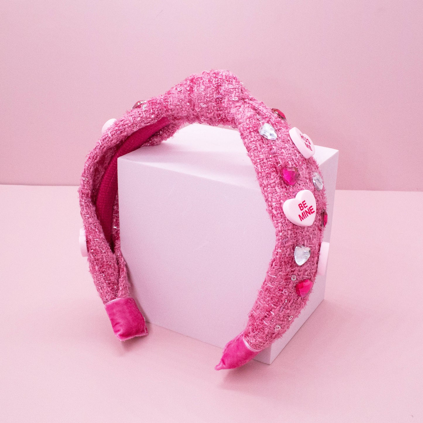 Kids Embellished Knot Headband - Candy Valentines Day Heart - Ethan and Emily
