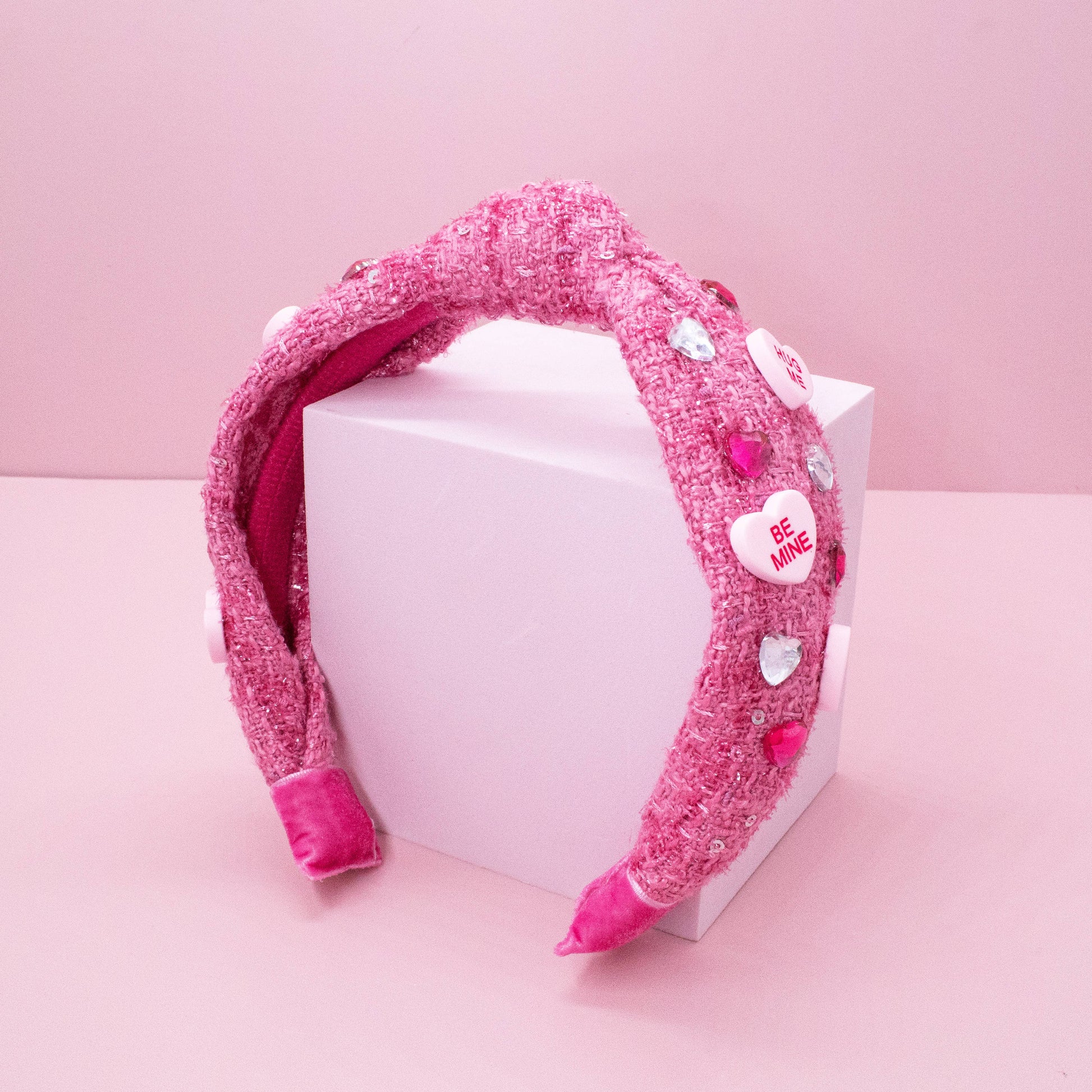 Kids Embellished Knot Headband - Candy Valentines Day Heart - Ethan and Emily