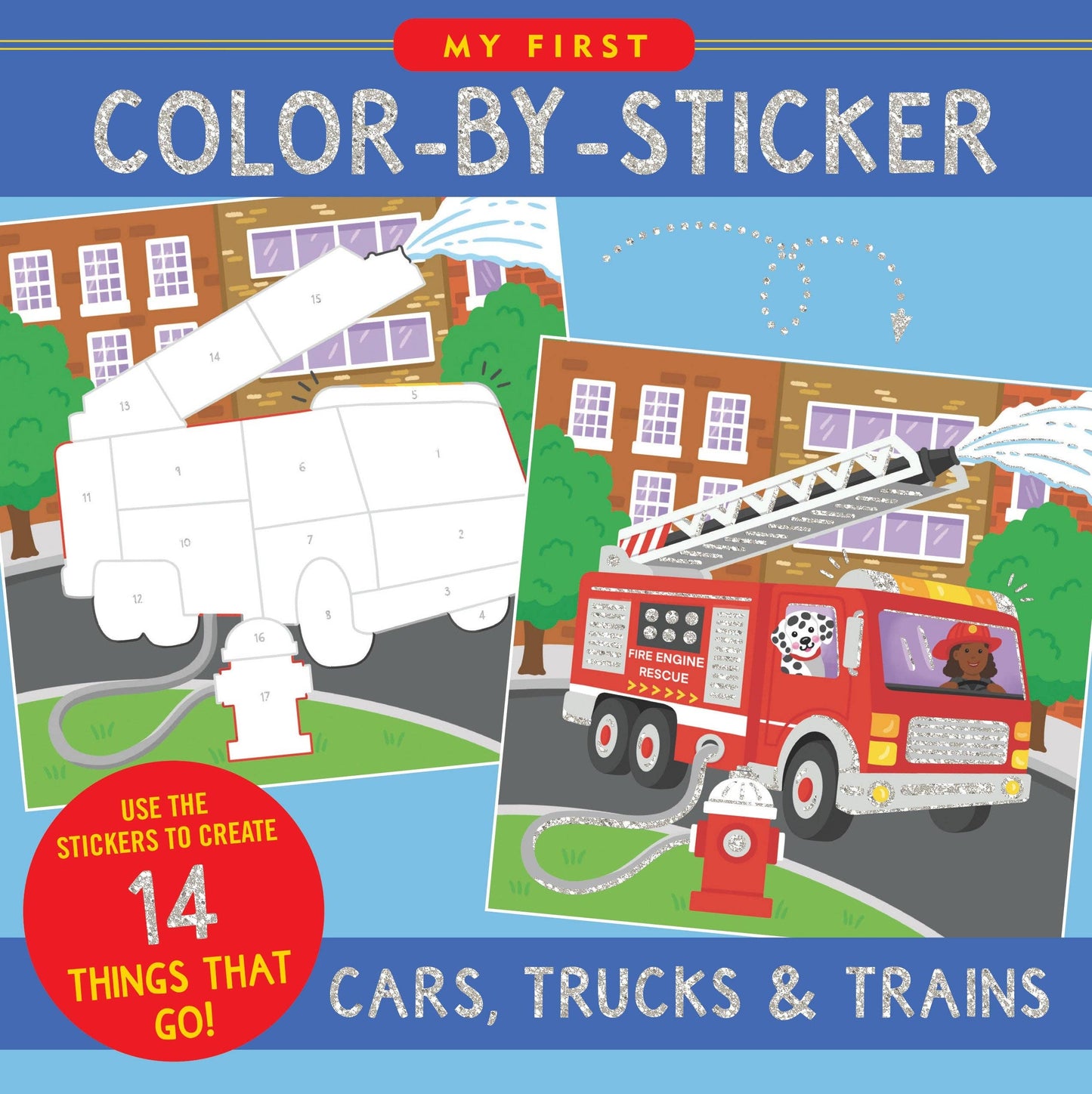 My First Color-By-Sticker Book - Cars, Trucks, & Trains - Ethan and Emily