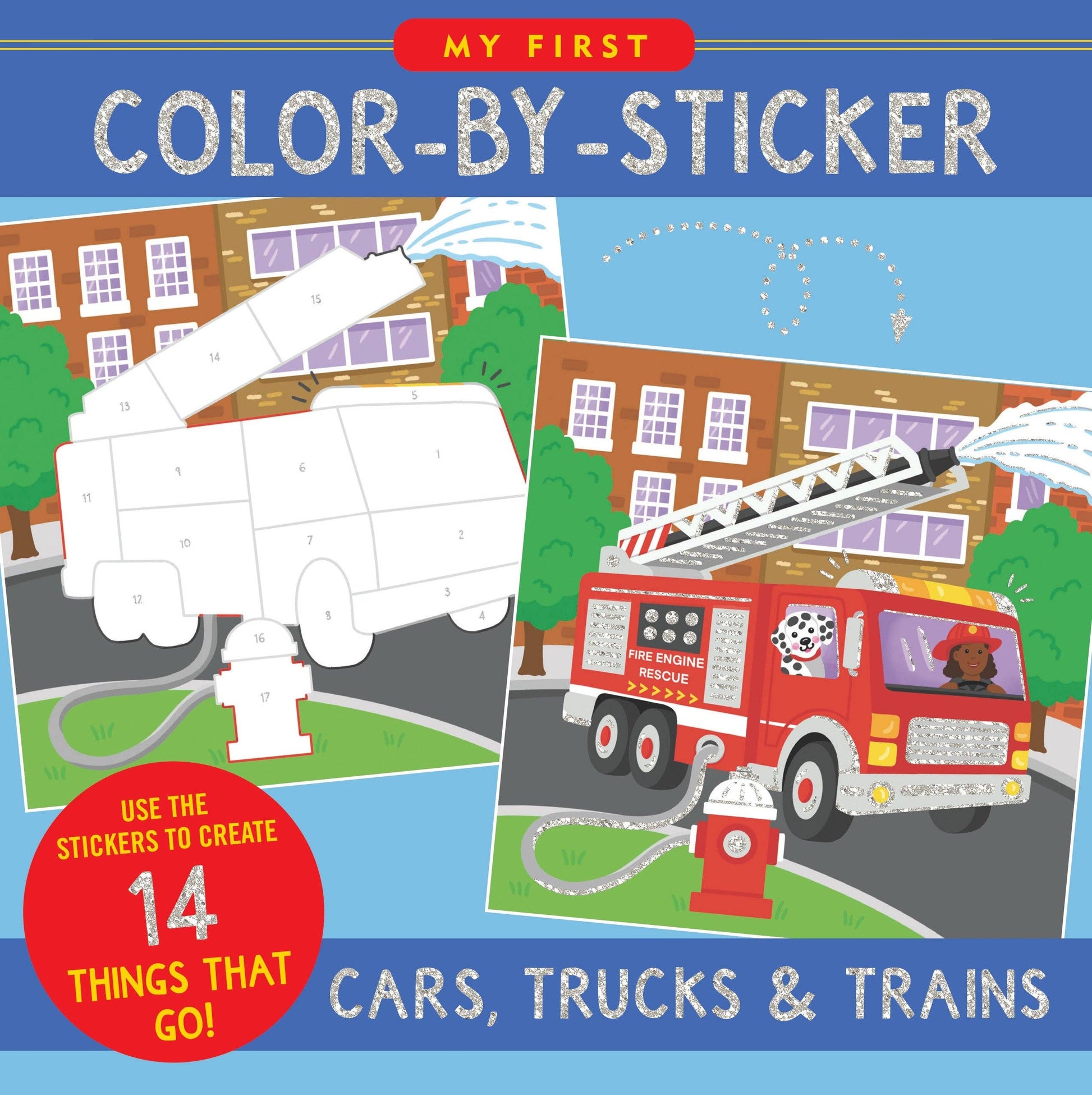 My First Color-By-Sticker Book - Cars, Trucks, & Trains - Ethan and Emily