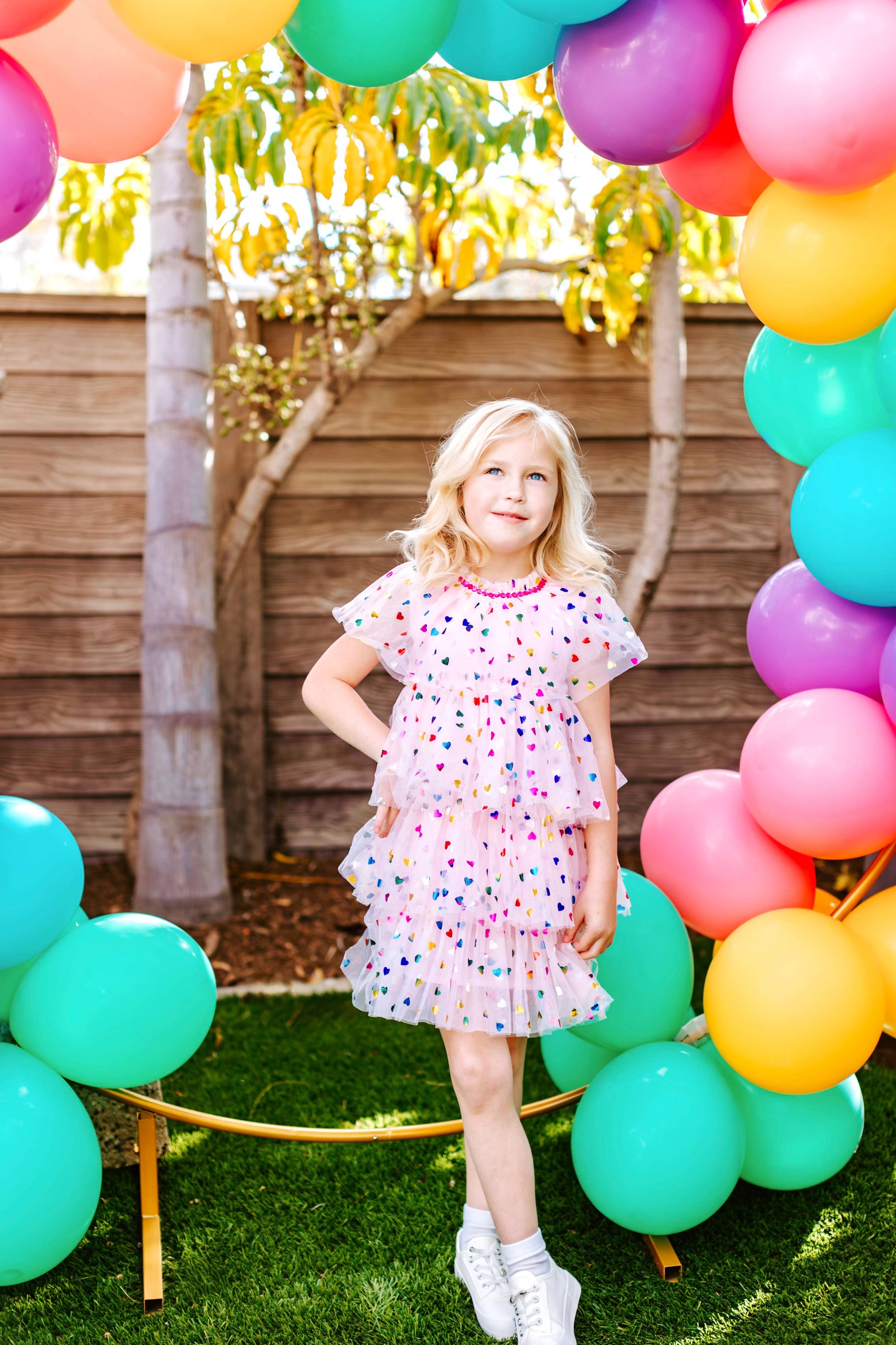 Girls Heart Foil Cake Birthday Dress | Birthday Dress - Ethan and Emily