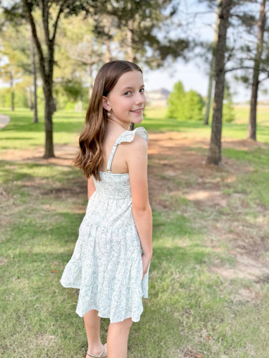 Girls Floral Smocked Tank Dress - Ethan and Emily