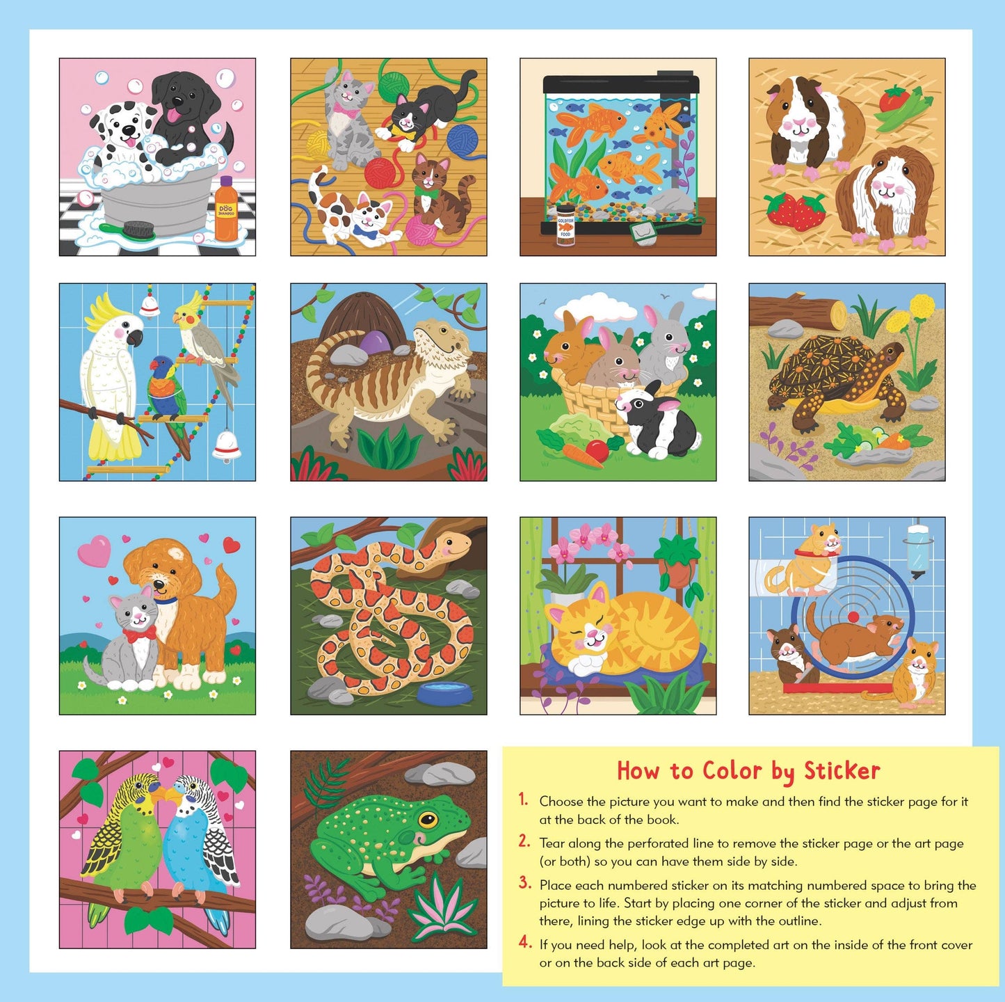 My First Color-by-Sticker Book - Pets - Ethan and Emily