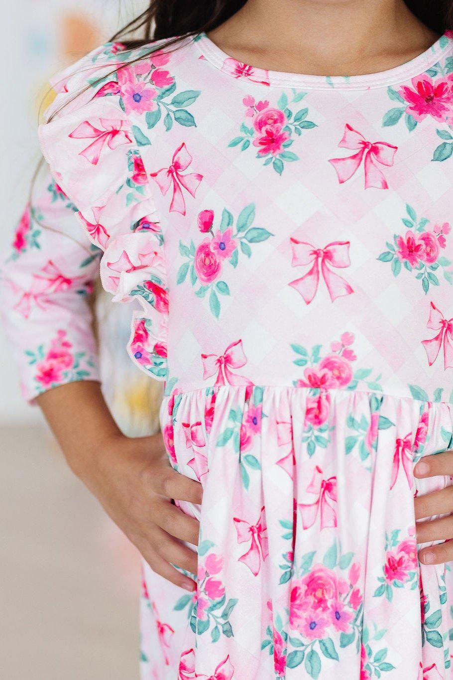 Gingham bow twirl dress - Ethan and Emily
