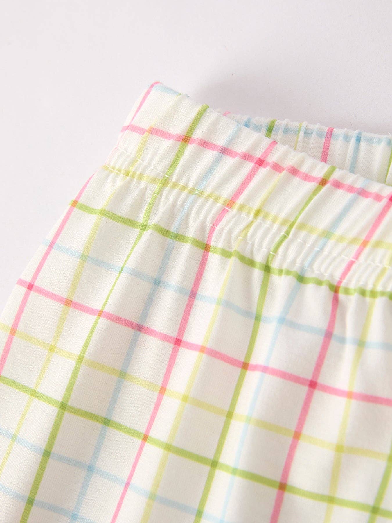 Boys Back to School Crayon Smock Embroidered Plaid Set