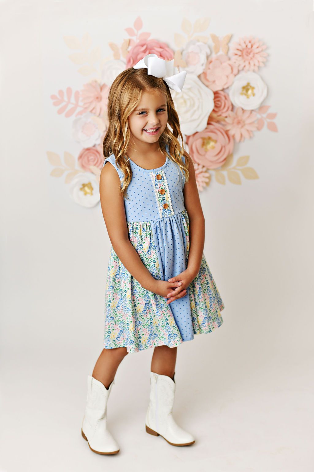Watercolor and Dots Dress - Ethan and Emily