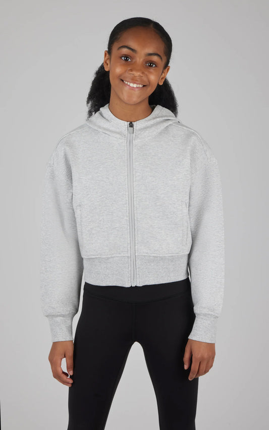 Girls Scuba Full zip Jacket - heathered gray - Ethan and Emily