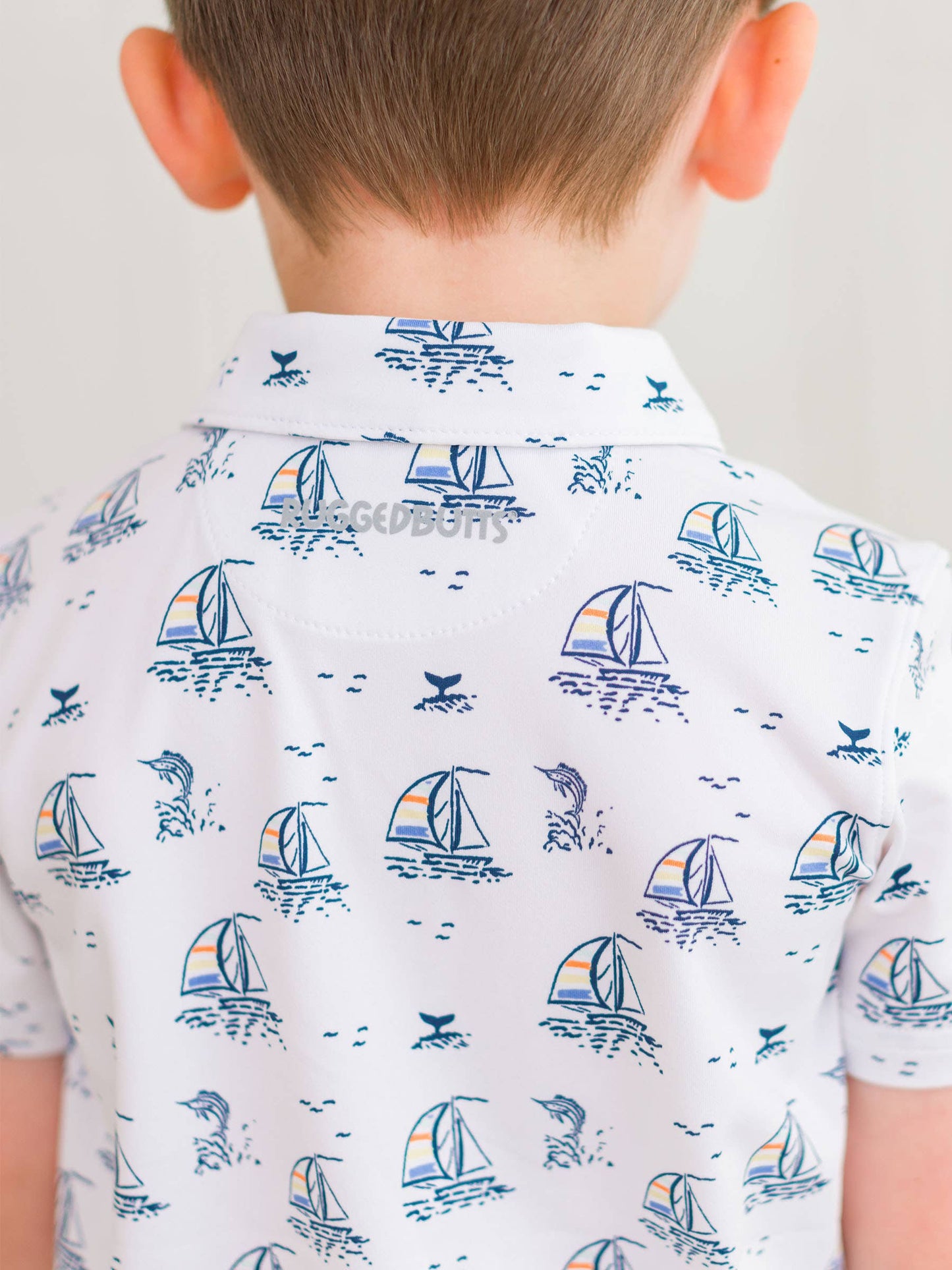 Boys Sailing the Seas Knit Short Sleeve Performance Polo