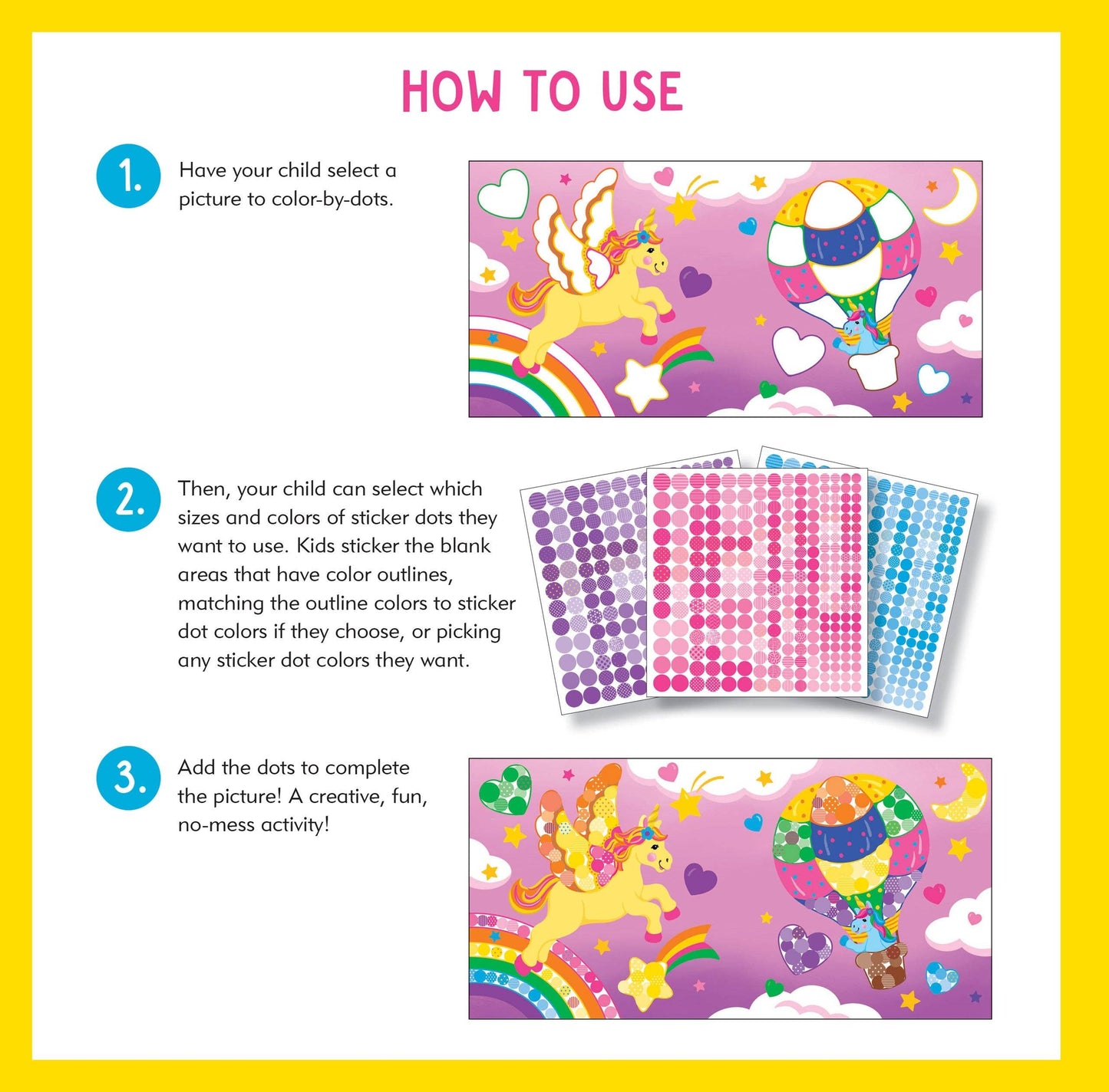 Color-By-Dots Sticker Book - Unicorns - Ethan and Emily
