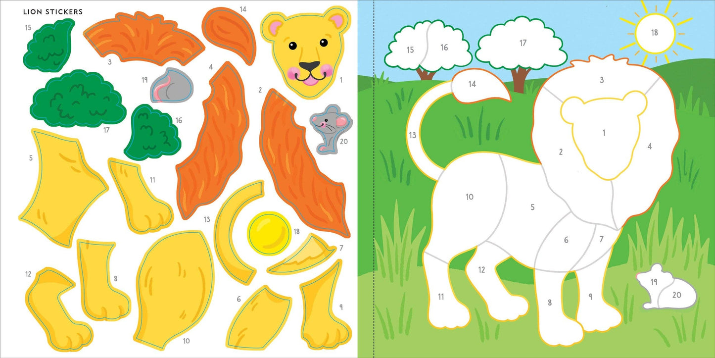 Wild Animals First Color by Sticker Book - Ethan and Emily